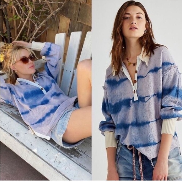Free‎ People NEW Sunrise Polo Size L Henley Pullover Blue Lavender
Tie Dye in XS - Picture 1 of 15